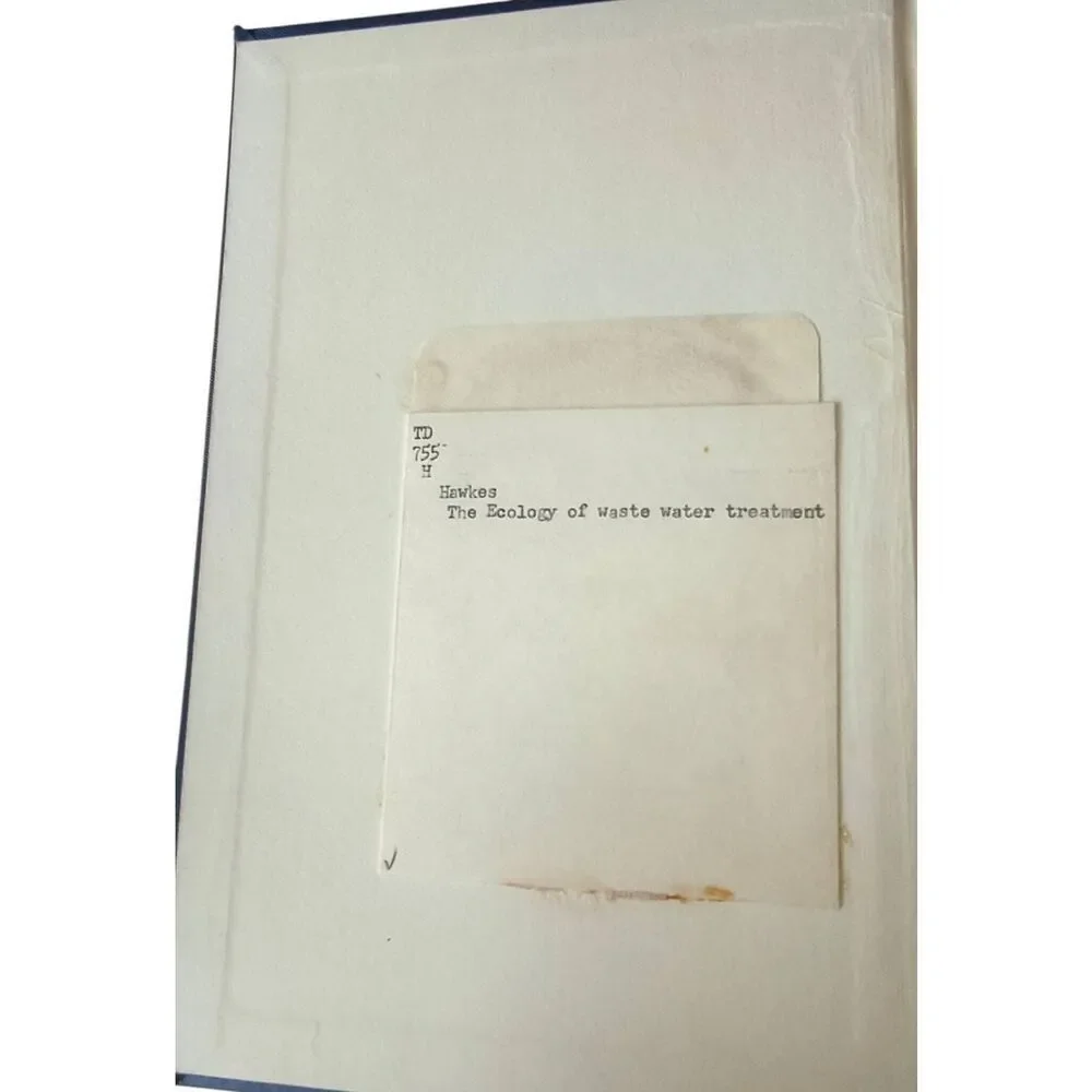 The Ecology Of Waste Water Treatment By H. A. Hawkes 1963 Ex library